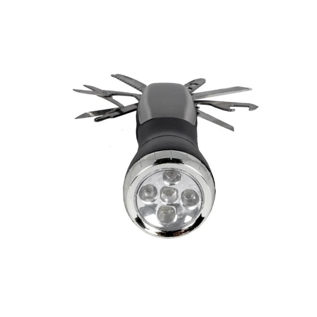 TORCIA LED CREE T6 5 LED RICARICABILE CON COLTELLINO SVIZZERO CAMPEGGIO DT-2104