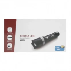 TORCIA LED CREE T6 RICARICABILE USB AUTO LUMINOSITA REGOLABILE RESISTENTE DT-2089