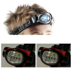 TORCIA LED FRONTALE DA TESTA LUCE LAMPADA RICARICABILE 6 LED CAMPING CACCIA