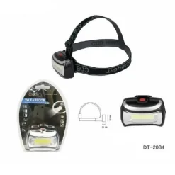 TORCIA LED FRONTALE TESTA 3W LED FARI COB ESCURSIONI PESCA LUCE REGOLABILE DT-2034