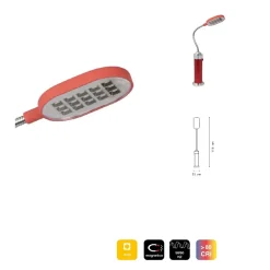 TORCIA LED MULTIFUNZIONE LAMPADA TORCETTA MAGNETICA SMD 2835 TASCABILE DT-2009