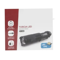 TORCIA LED XPE RICARICABILE LUCE REGOLABILE IP20 PER CAMPEGGI ESCURSIONI DT-2088
