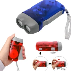 TORCIA PRESSIONE MANO RICARICABILE CARICA MANUALE DYNAMO LED MOLLA LUCE LAMPADA