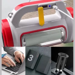 TORCIA SOLARE RICARICABILE USB A LED MULTIFUNZIONE CON LUCE LATERALE PORTATILE