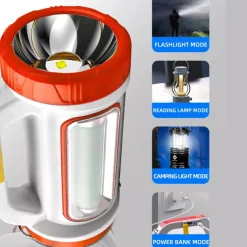 TORCIA SOLARE RICARICABILE USB A LED MULTIFUNZIONE CON LUCE LATERALE PORTATILE