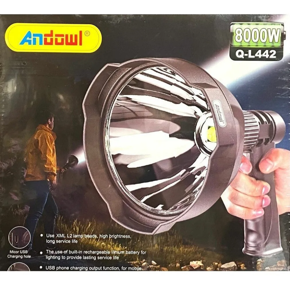 TORCIA TATTICA MILITARE A LED RICARICABILE PISTOLA 8000 LUMEN T6 CREE Q-L442