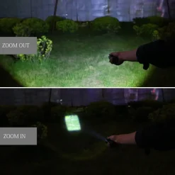 TORCIA TATTICA MILITARE A LED ULTRA LUMINOSA 1200 LMN IMPERMEABILE CON 5 MOD.