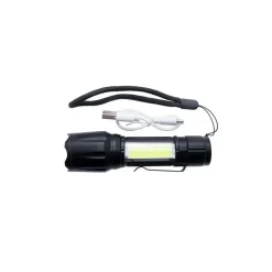 TORCIA TATTICA USB RICARICABILE A LED ZOOM TELESCOPICO ESCURSIONI PESCA TX-9633