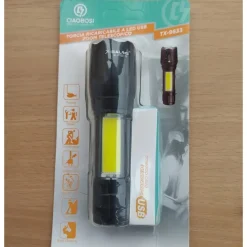 TORCIA TATTICA USB RICARICABILE A LED ZOOM TELESCOPICO ESCURSIONI PESCA TX-9633
