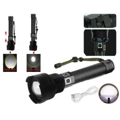 TORCIA TATTICA/MILITARE LED CREE T6 RICARICABILE ZOOM 2 BATTERIE P516-P70 V2