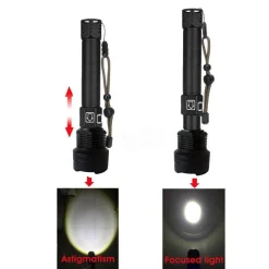 TORCIA TATTICA/MILITARE LED CREE T6 RICARICABILE ZOOM 2 BATTERIE P516-P70 V2