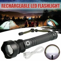 TORCIA TATTICA/MILITARE LED CREE T6 RICARICABILE ZOOM DOPPIA BATTERIA A89-P70