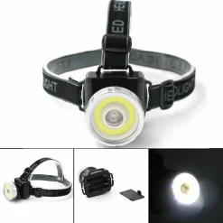 TORCIA TESTA TEKONE BL129 LED FRONTALE LAMPADA COB 3W LUCE PESCA CAMPEGGIO
