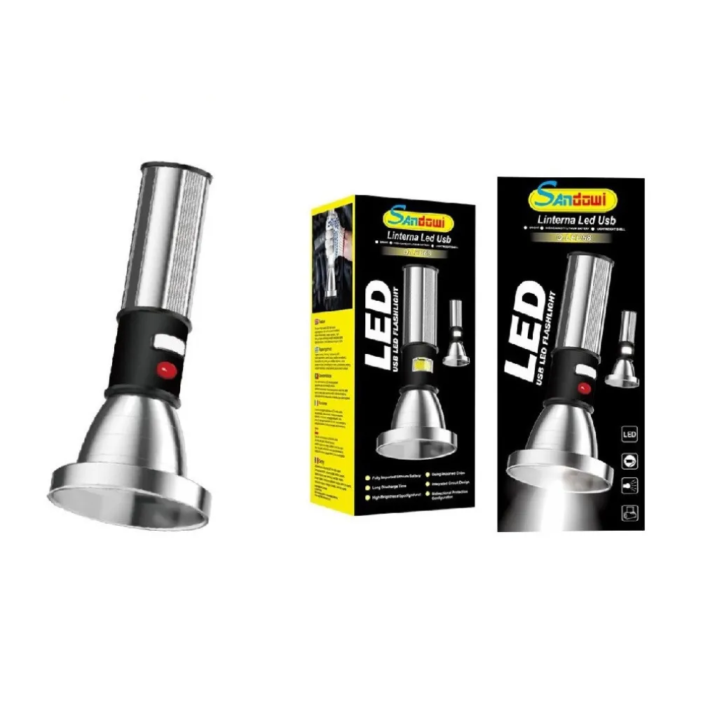 TORCIA USB LUCE LED LANTERNA ACCESSORIO PER CASA CANTINE PER EMERGENZE Q-LED68