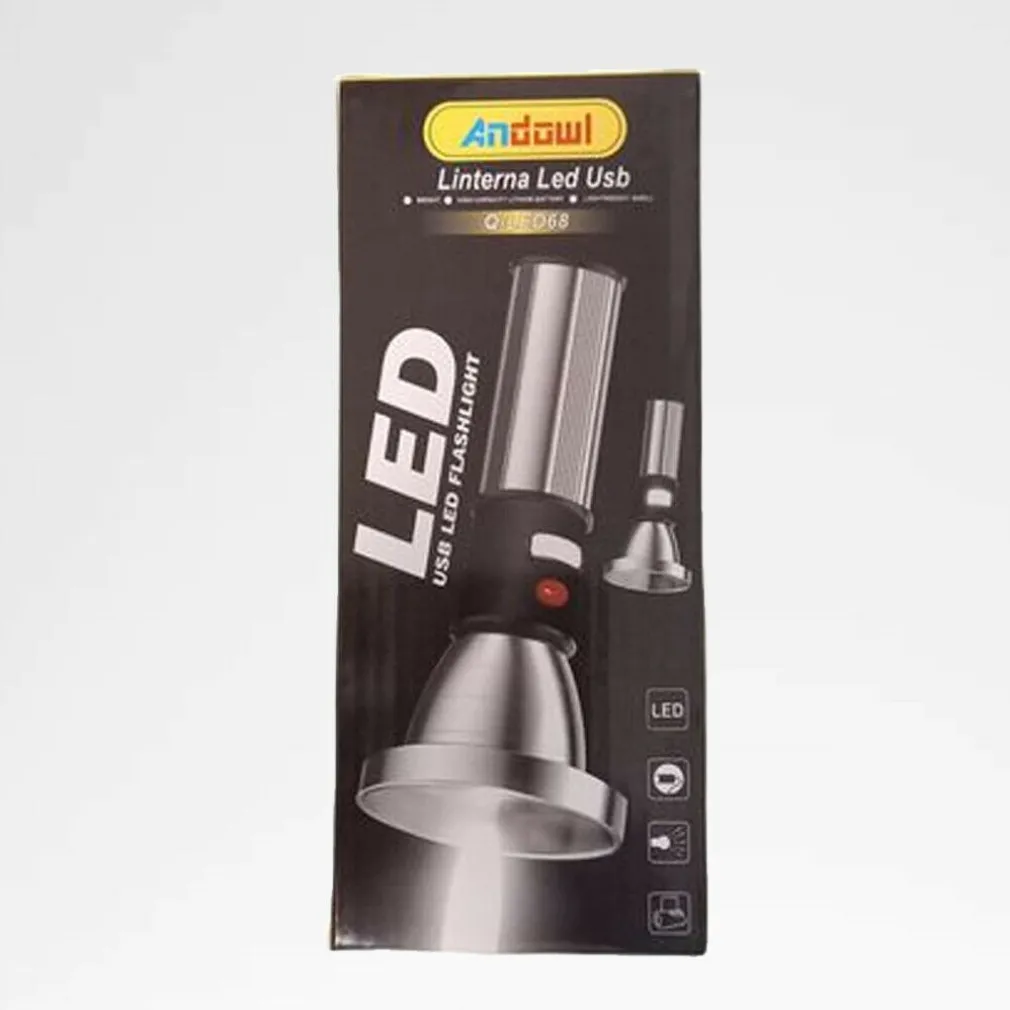 TORCIA USB LUCE LED LANTERNA ACCESSORIO PER CASA CANTINE PER EMERGENZE Q-LED68