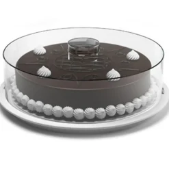 TORTIERA CONTENITORE PLASTICA COPERCHIO FUNGE D'ALZATA 29CM H 9CM PIATTO TRASPORTO