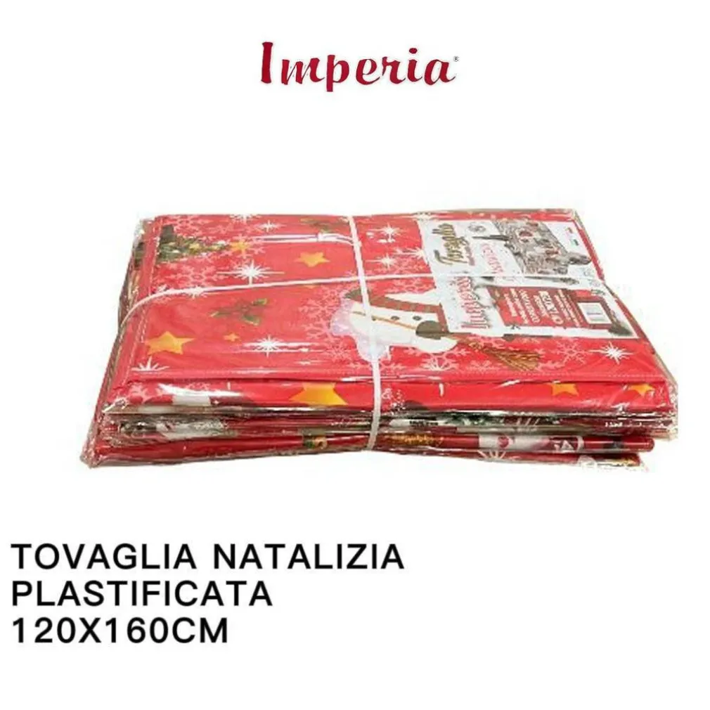 TOVAGLIA COPRITAVOLO NATALE PLASTIFICATA ANTIMACCHIA VARIE FANTASIE MIS. 120*160