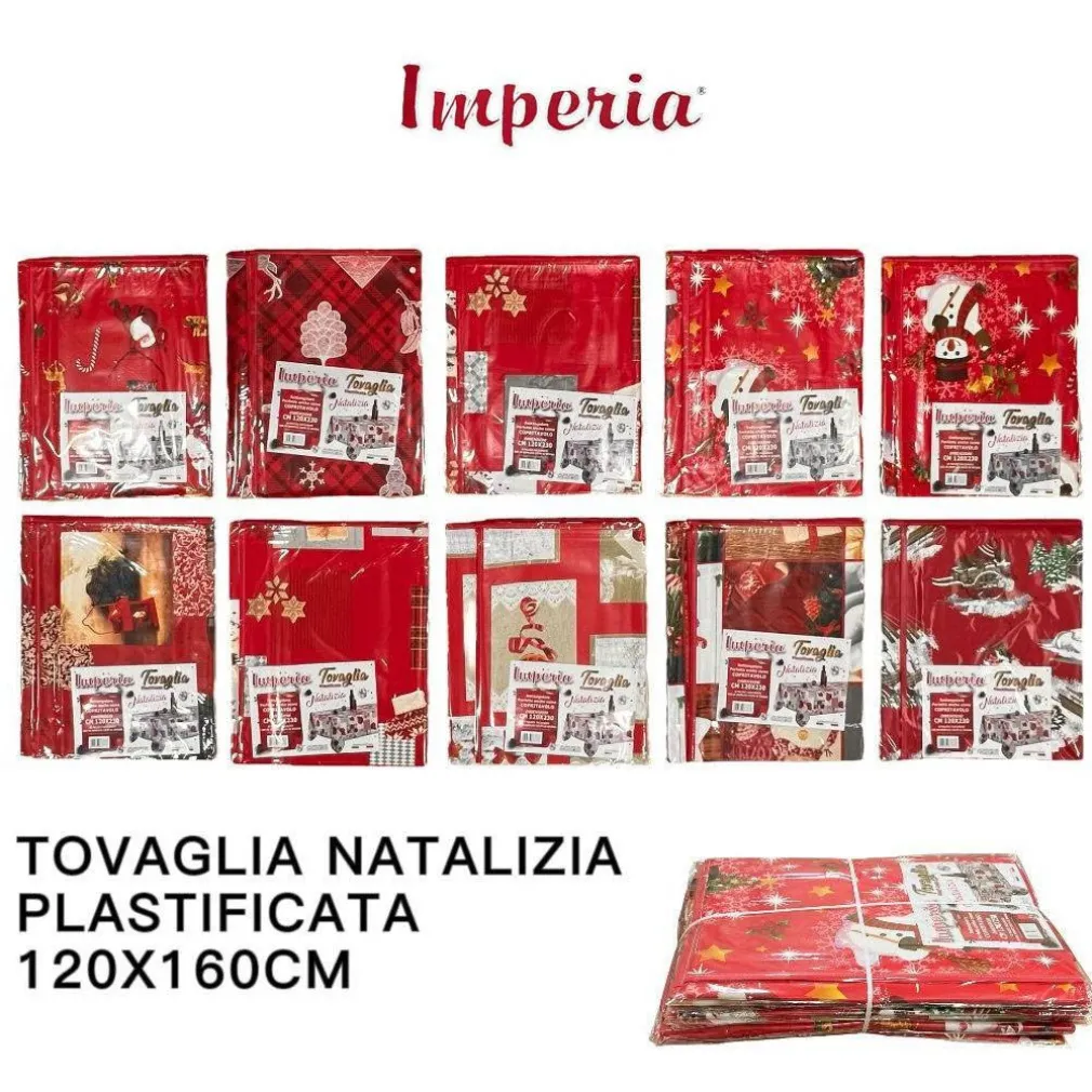 TOVAGLIA COPRITAVOLO NATALE PLASTIFICATA ANTIMACCHIA VARIE FANTASIE MIS. 120*160