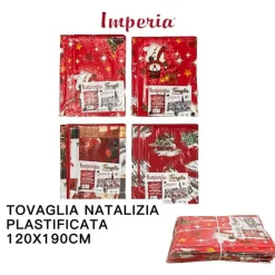 TOVAGLIA COPRITAVOLO NATALE PLASTIFICATA ANTIMACCHIA VARIE FANTASIE MIS. 120*190
