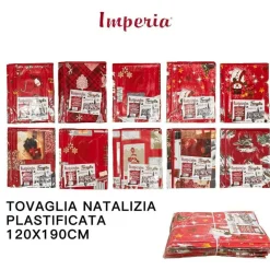 TOVAGLIA COPRITAVOLO NATALE PLASTIFICATA ANTIMACCHIA VARIE FANTASIE MIS. 120*190
