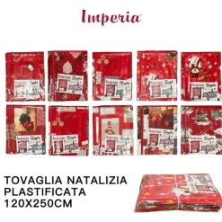 TOVAGLIA COPRITAVOLO NATALE PLASTIFICATA ANTIMACCHIA VARIE FANTASIE MIS. 120*250