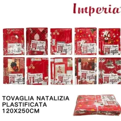 TOVAGLIA COPRITAVOLO NATALE PLASTIFICATA ANTIMACCHIA VARIE FANTASIE MIS. 120*250