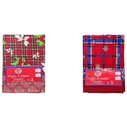 TOVAGLIA NATALIZIA PANAMA TESSUTO RESISTENTE TEMA NATALE VARIE FANTASIE 12 POSTI