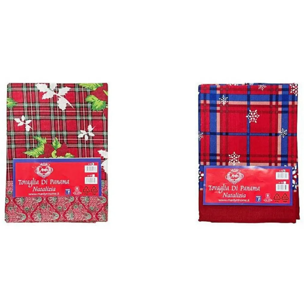 TOVAGLIA NATALIZIA PANAMA TESSUTO RESISTENTE TEMA NATALE VARIE FANTASIE 12 POSTI