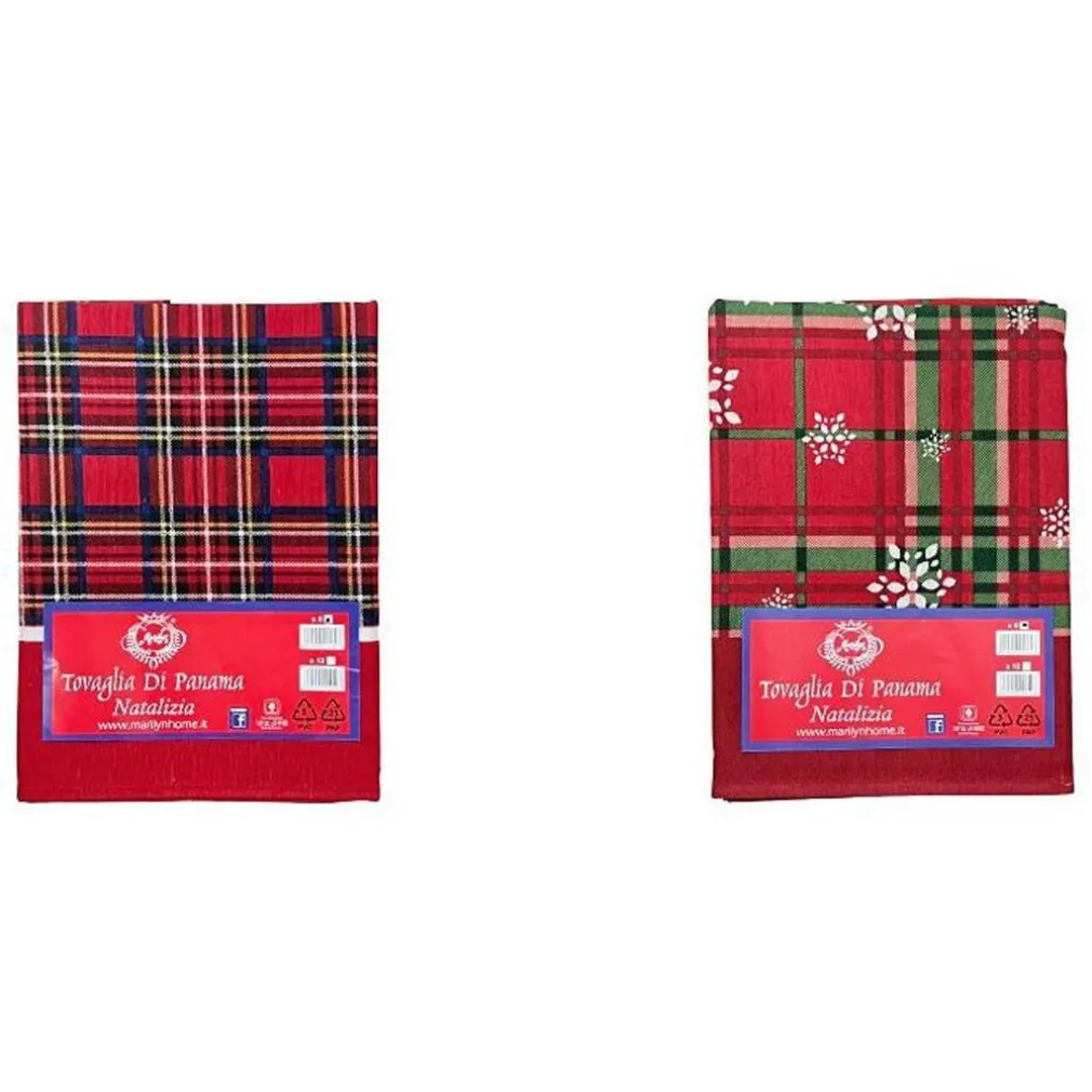 TOVAGLIA NATALIZIA PANAMA TESSUTO RESISTENTE TEMA NATALE VARIE FANTASIE 6 POSTI