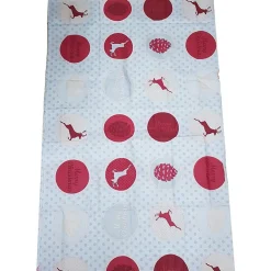 TOVAGLIA PER 6 PERSONE GRIGIO RENNA POIS CHRISTMAS NATALE 130X170CM NATALIZIA