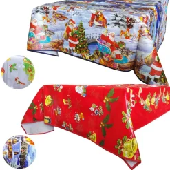 TOVAGLIA PLASTIFICATA RETTANGOLARE NATALIZIA 120 X 230 CM ANCHE COME COPRITAVOLO