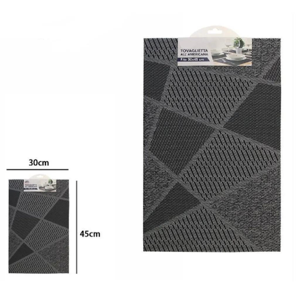 TOVAGLIETTA ALL'AMERICANA TOVAGLIETTE PER COLAZIONE CUCINA 30X45 CM GRIGIA 72294