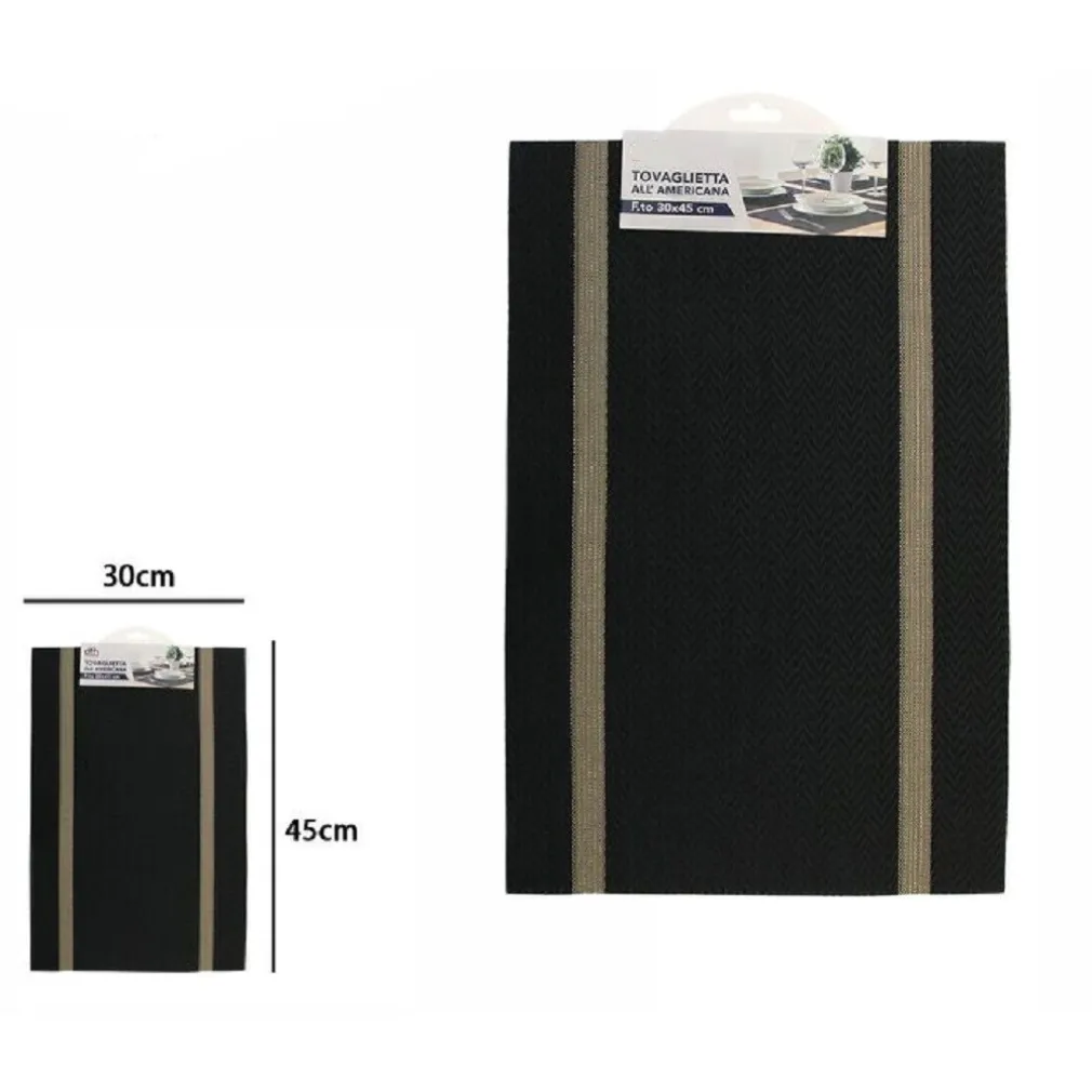TOVAGLIETTA TOVAGLIETTE COLAZIONE ALL'AMERICANA CUCINA TAVOLA 30X45CM 72286 NERA