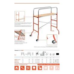 TRABATTELLO FAI DA TE MEDIO CON PIANO IN LEGNO ALTEZZA MASSIMA 3,78 M KREO MEDIO