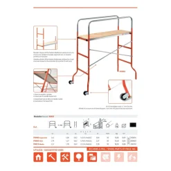 TRABATTELLO FAI DA TE MEDIO CON PIANO IN LEGNO ALTEZZA MASSIMA 3,06 M KREO