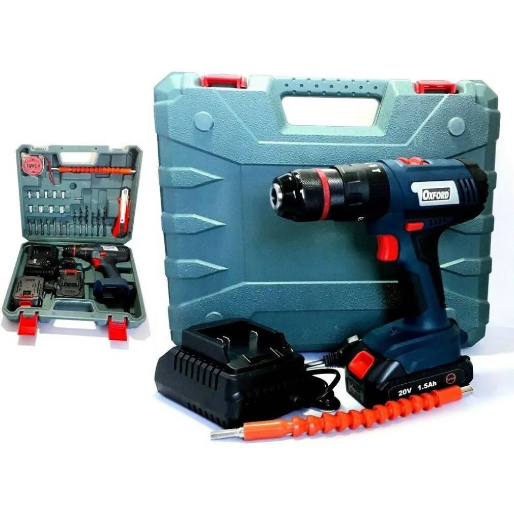 TRAPANO AVVITATORE A BATTERIA LITIO A PERCUSSIONE 20V DOPPIA BATTERIA + VALIGIA