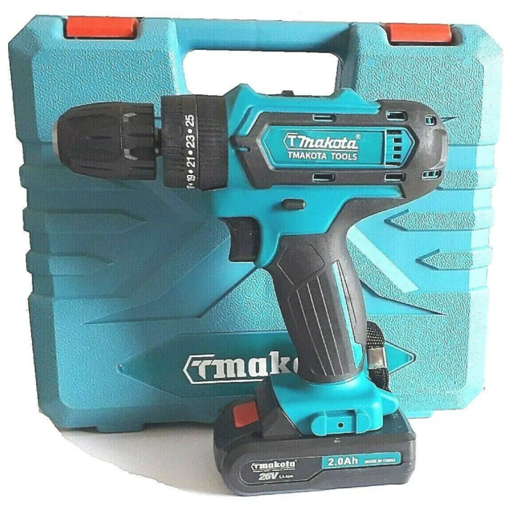 TRAPANO AVVITATORE A BATTERIA LITIO A PERCUSSIONE 26V DOPPIA BATTERIA + VALIGIA