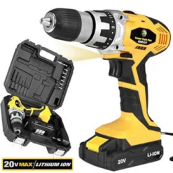 TRAPANO AVVITATORE A BATTERIA A LITIO 20V CORDLESS MANDRINO 13 MM LUCE LED WORK