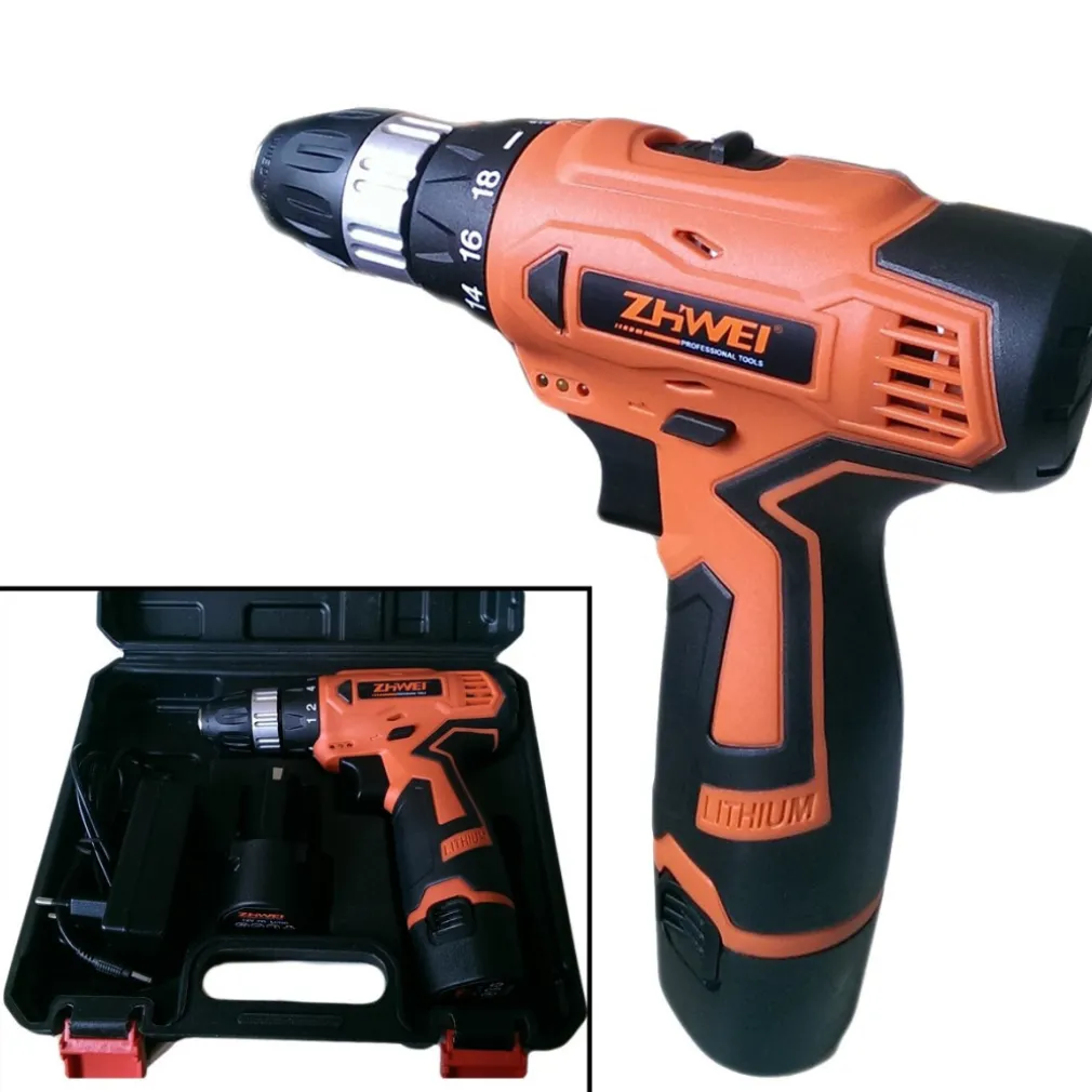 TRAPANO AVVITATORE A BATTERIA RICARICABILE 2 BATTERIE 12 VOLT MANDRINO 10mm