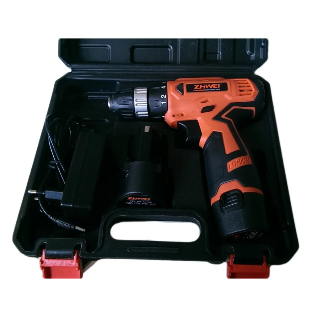 TRAPANO AVVITATORE A BATTERIA RICARICABILE 2 BATTERIE 12 VOLT MANDRINO 10mm