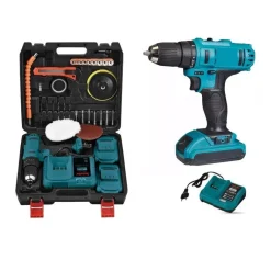 TRAPANO AVVITATORE A PERCUSSIONE DOPPIA BATTERIA 48V 4AH + ACCESSORI MLS0002