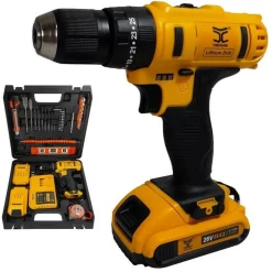 TRAPANO AVVITATORE A PERCUSSIONE DOPPIA BATTERIA LITIO 26V VALIGIA 35 ACCESSORI