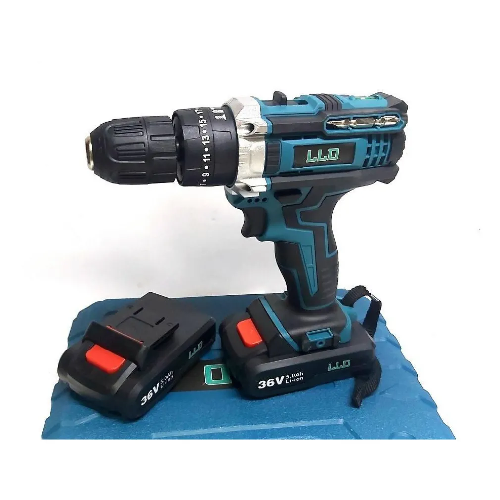 TRAPANO AVVITATORE DOPPIA BATTERIA A LITIO 36 V MAX + VALIGETTA 26 ACCESSORI LLD