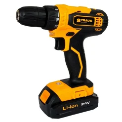 TRAPANO AVVITATORE DOPPIA BATTERIA A LITIO 24V + 150 ACCESSORI + BORSA CD24-152