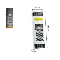 TRASFORMATORE ALIMENTATORE STABILIZZATO SLIM DC 12V 5A 60 W STRIP LED S-12V-60W