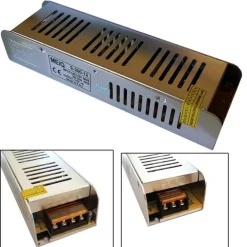 TRASFORMATORE ALIMENTATORE STABILIZZATO SLIM 220V-12V 16 A 200W TRIMMER 16 A
