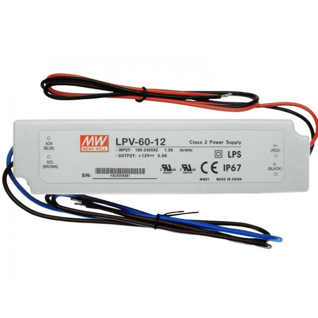 TRASFORMATORE DRIVER ALIMENTATORE PER STRISCE STRIP LED FARETTI 60 W WATT