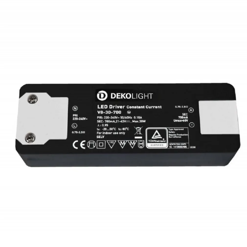 TRASFORMATORE LED DRIVER ALIMENTATORE SLIM 30W 21-43V 700MA LAMPADE STRISCE 230V