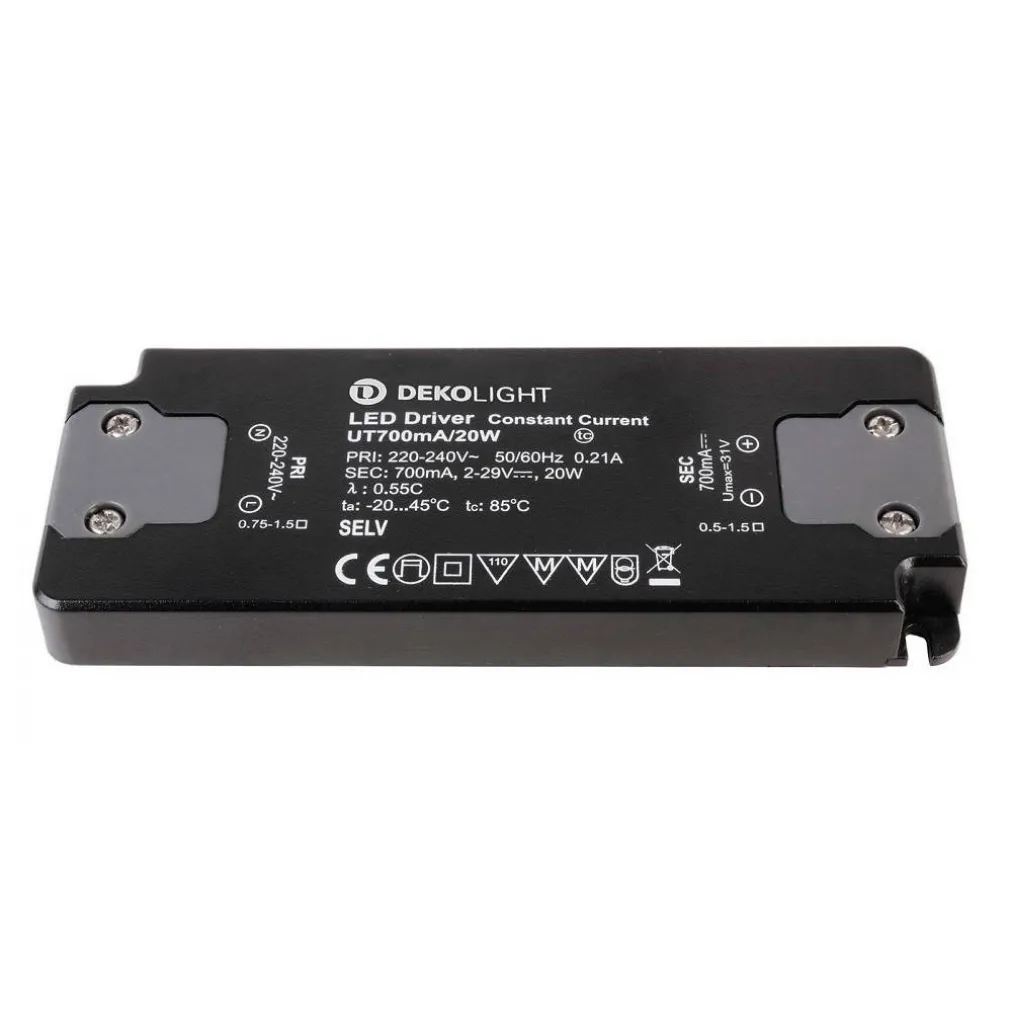 TRASFORMATORE LED DRIVER ALIMENTATORE SLIM 20W 2V-29 700MA LUCI FARETTI LAMPADE