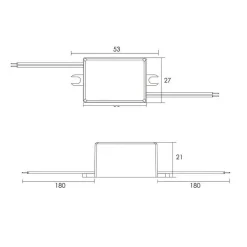 TRASFORMATORE LED DRIVER MINI ALIMENTATORE IP65 LUCI STRISCE LED 4 W 2V-8V 500MA